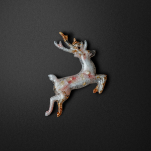 Christmas tree toy with rose quartz "Deer" collection "Stories"